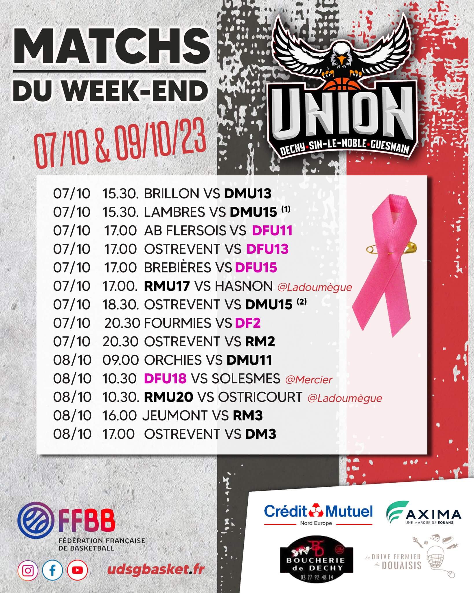 Les matchs ce week-end