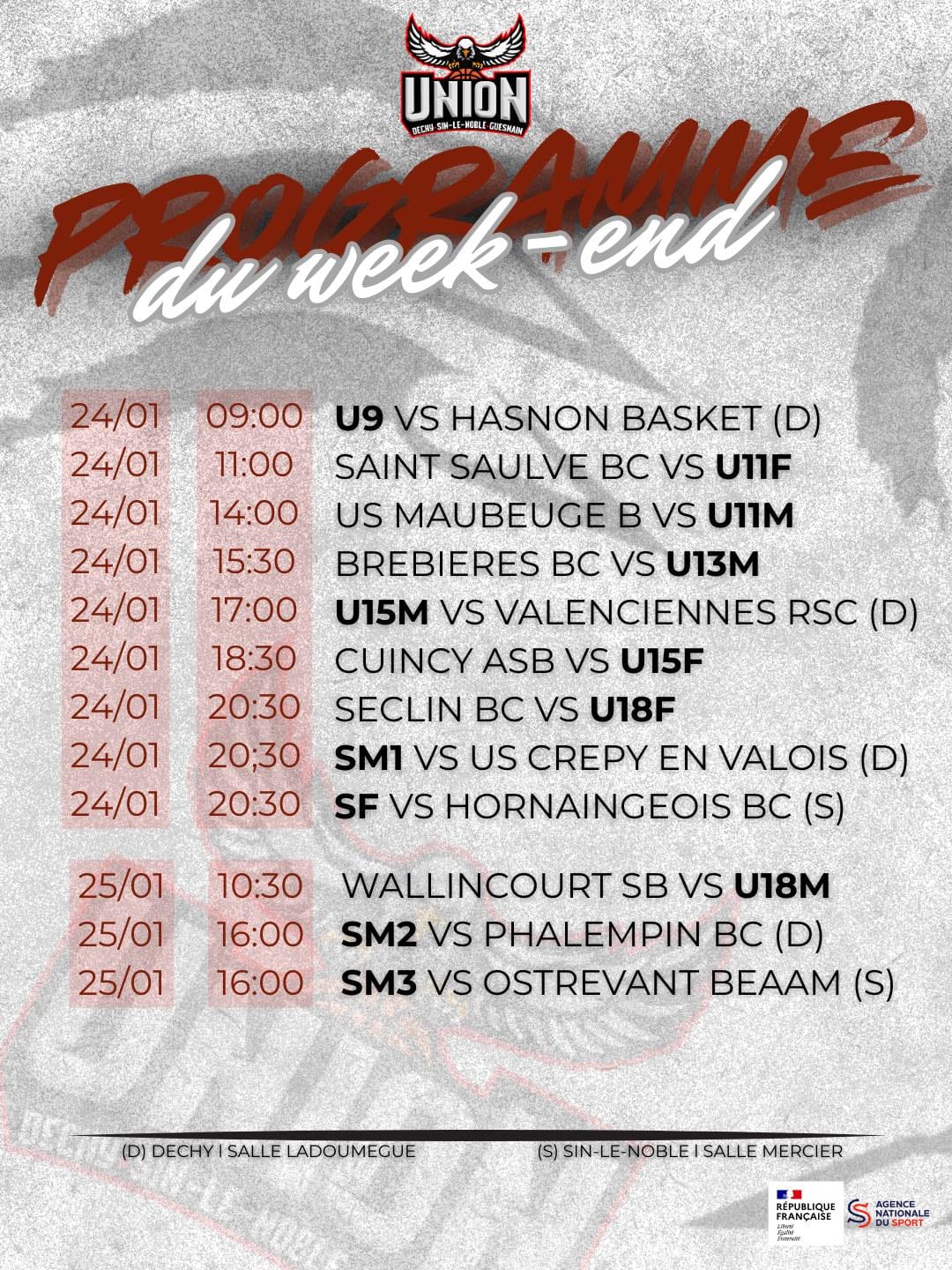 Matchs du week-end