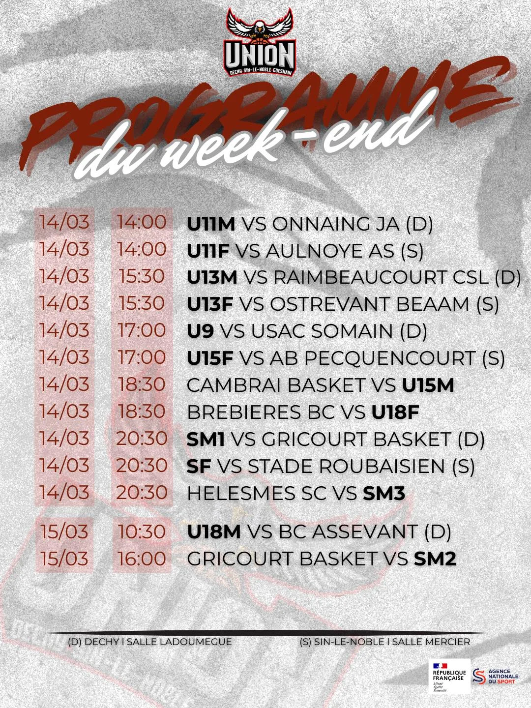 Matchs du week-end