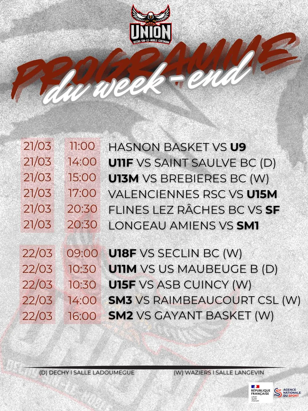 Matchs du week-end