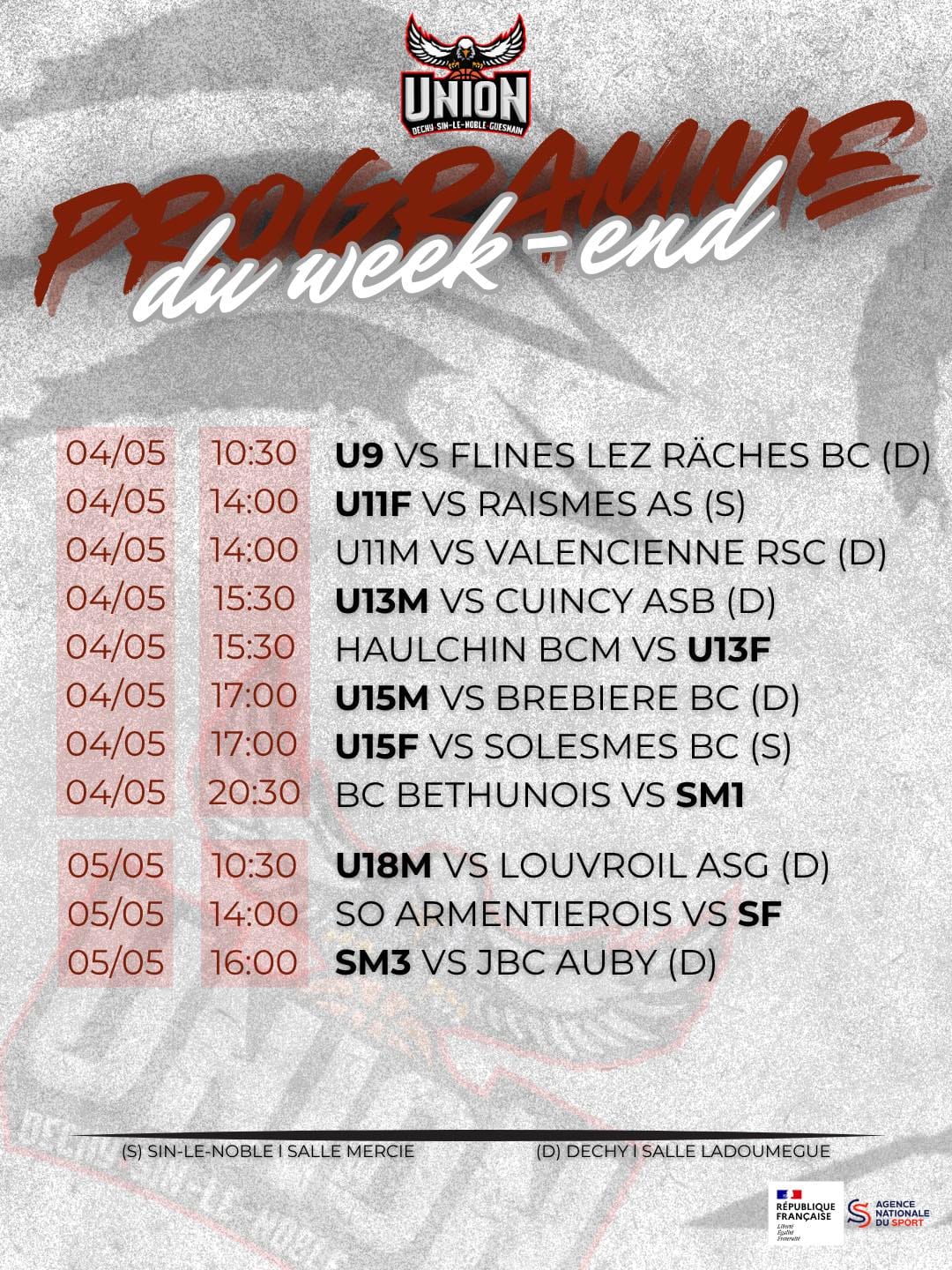 Matchs du week-end