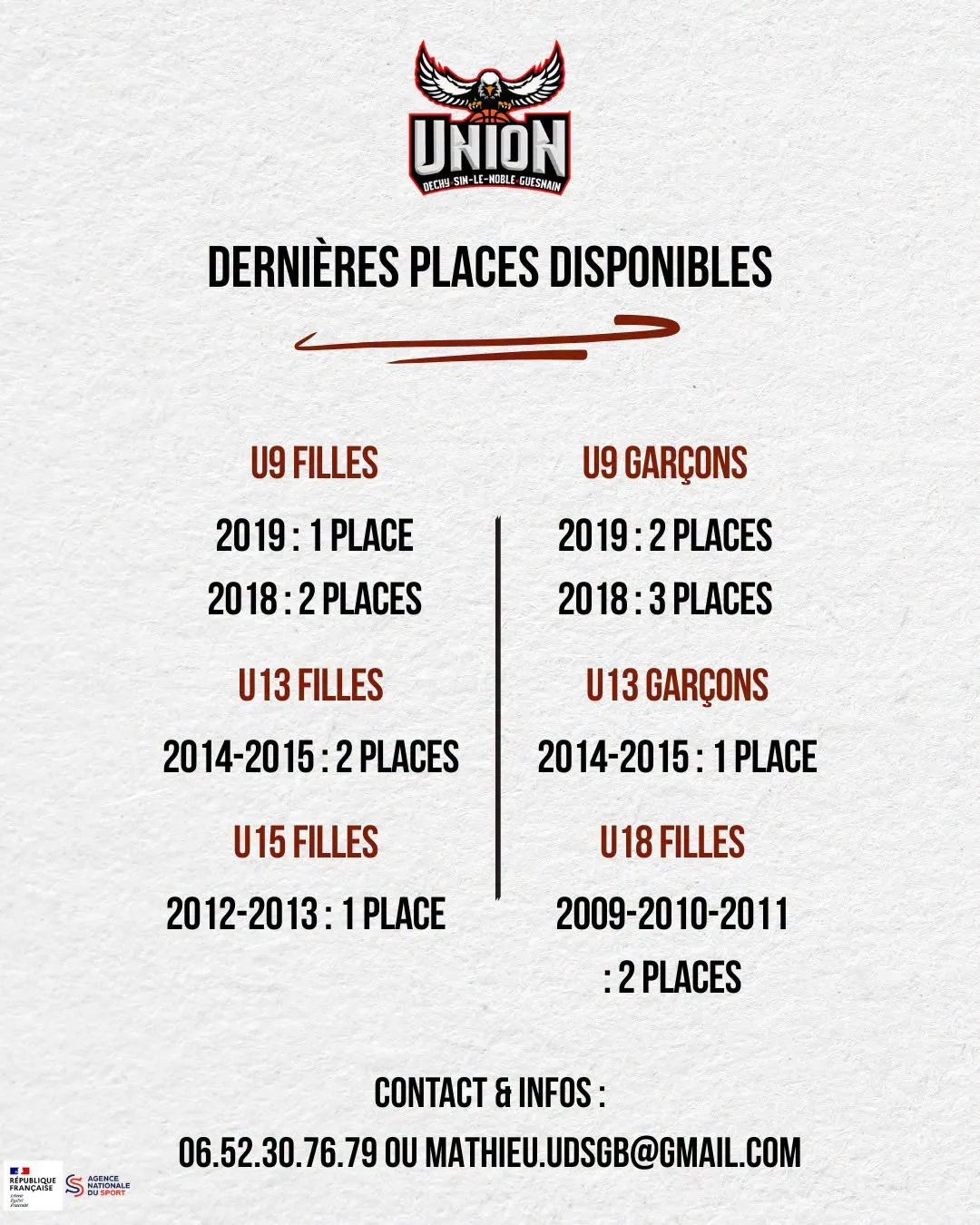 Dernières places disponibles