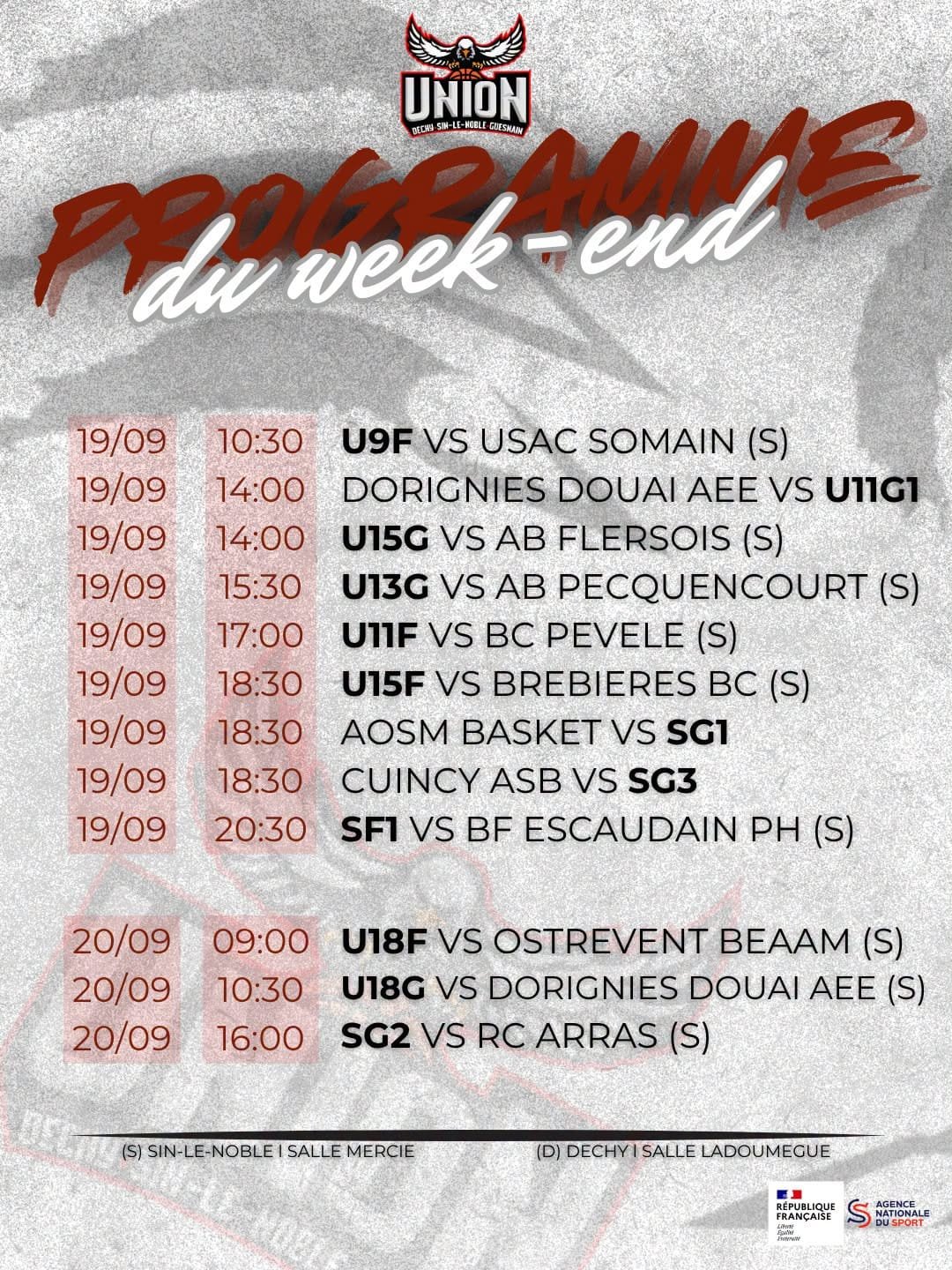 Matchs du week-end
