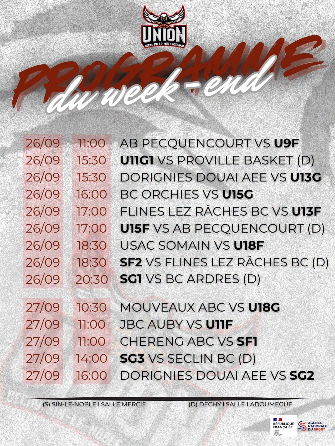 Matchs du week-end