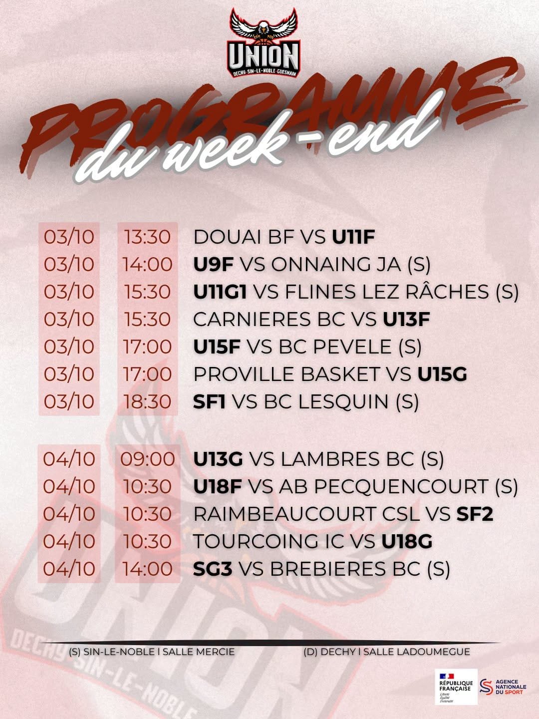 Matchs du week-end