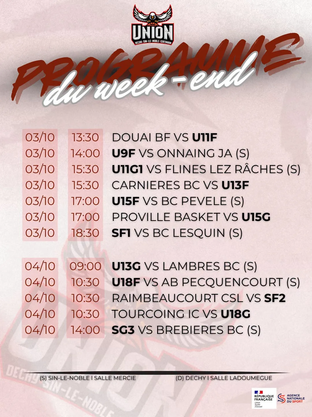 Matchs du week-end