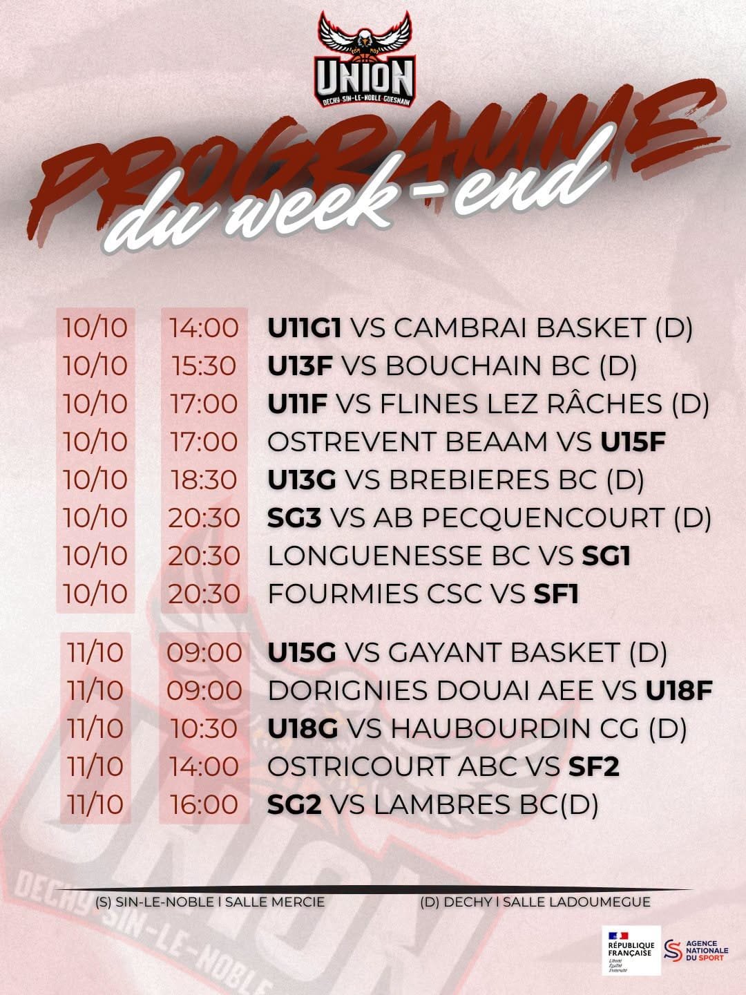 Matchs du week-end