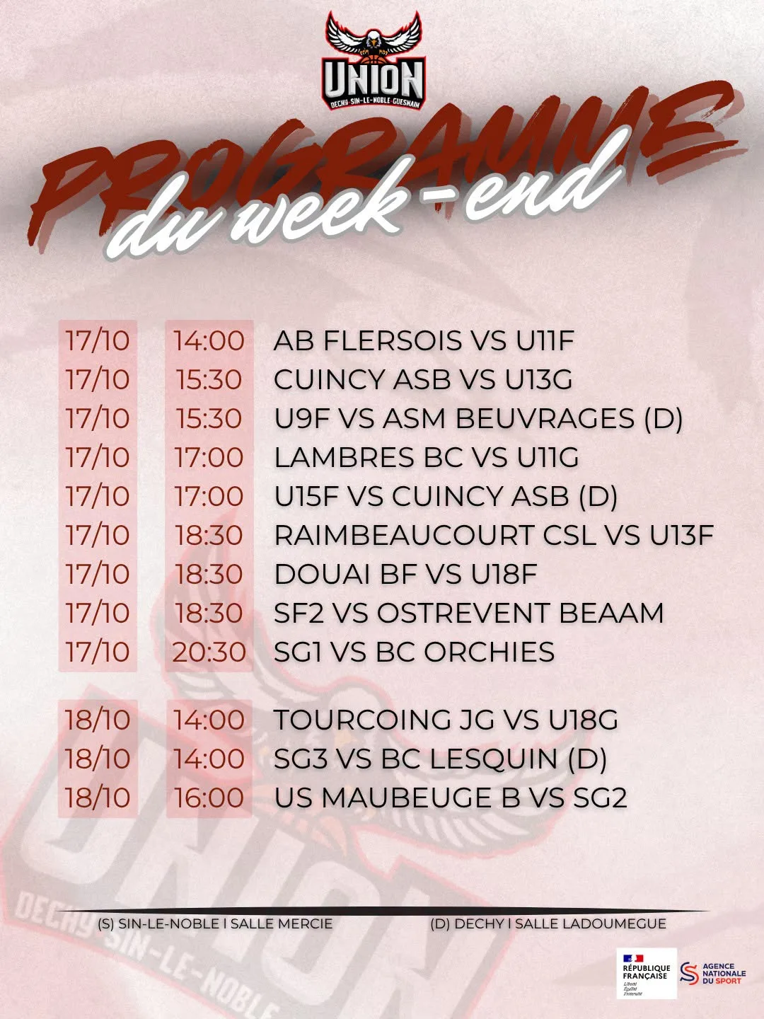 Matchs du week-end
